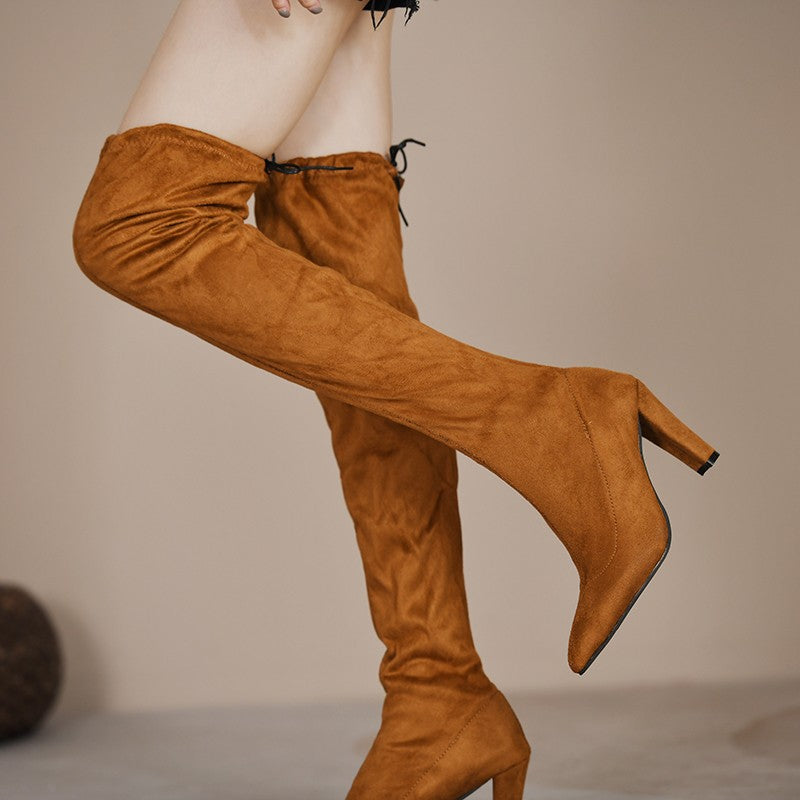 Bottes hautes pour femmes avec talon et inserts élastiques Chic und Stil