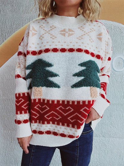 pull-over en maille festive pour femmes avec motif de Noël et matériau doux Chic und Stil