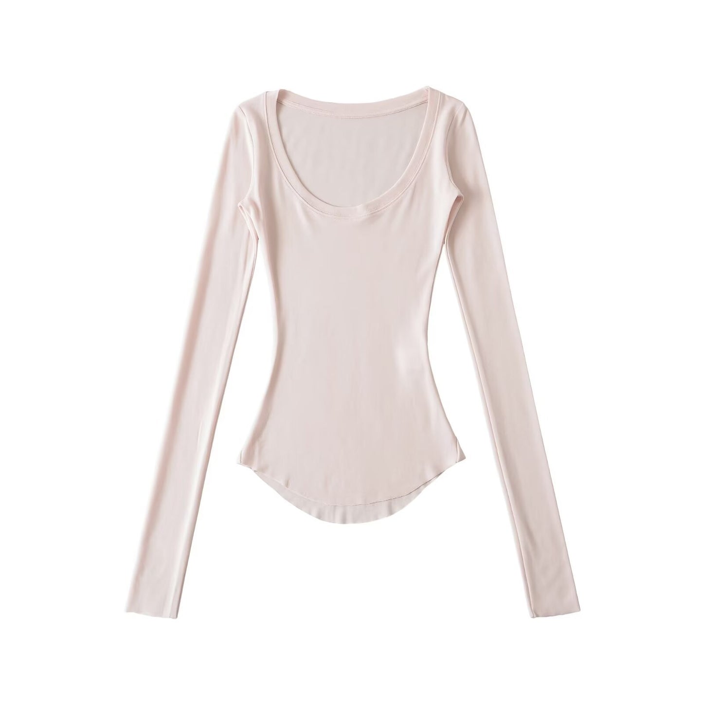 Chemisier à manches longues pour femmes avec un col rond élégant et une coupe cintrée Chic und Stil