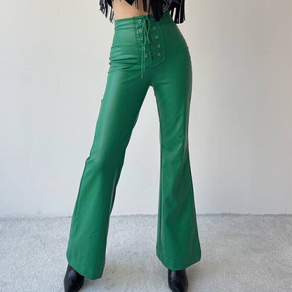 High-waisted pants for women with laces Chic and Style