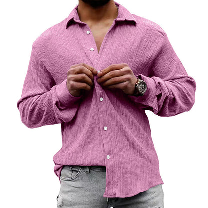 Chemise décontractée à manches longues pour hommes en tissu texturé et au look moderne Chic und Stil