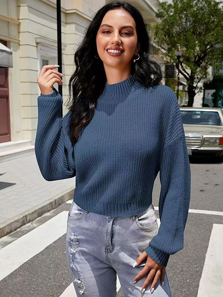 Femmes Pull en tricot à la mode avec décolleté large Chic und Stil