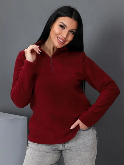 Dames pull en polaire avec col montant Chic und Stil