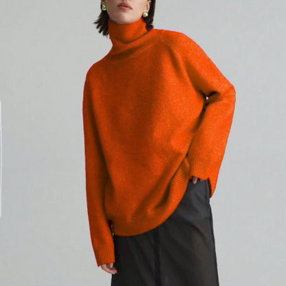 Pull à col roulé féminin à coupe oversize et texture fine Chic und Stil