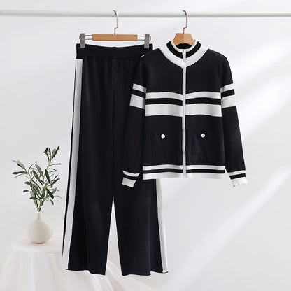 Chic and Style ladies' knitted sports jacket and pants set