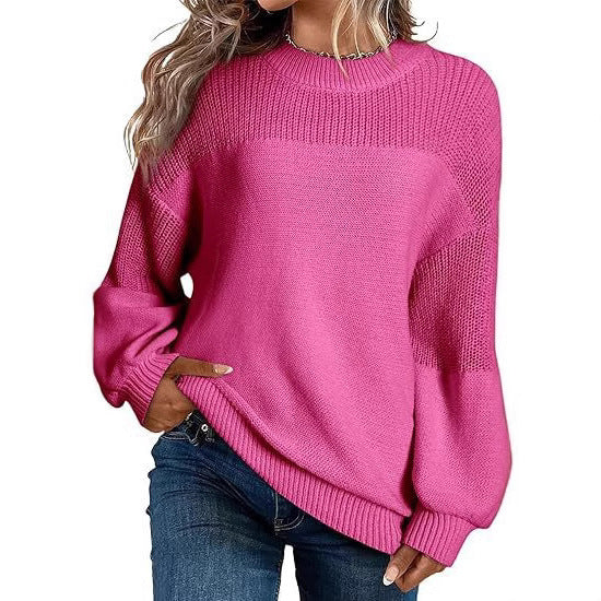 Pull en tricot à la mode pour femmes avec épaules dépassantes et coupe décontractée Chic und Stil