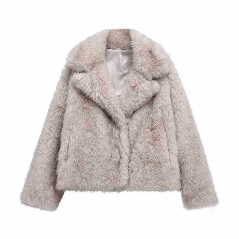 Damen trendige Kunstfelljacke mit modischem Schnitt Chic und Stil