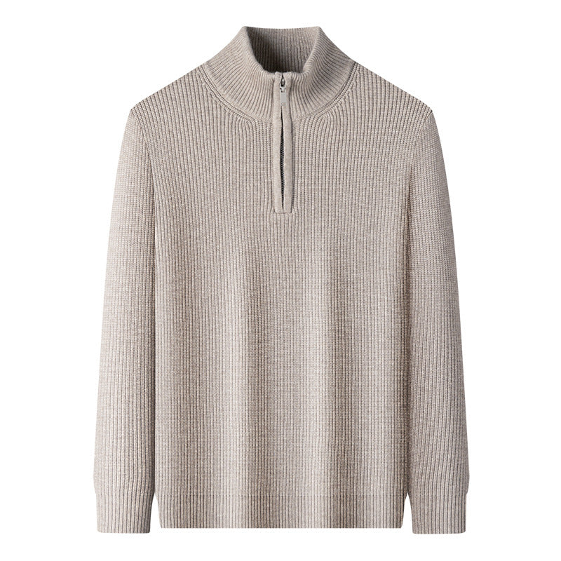 Pull-over zippé élégant pour hommes en laine douce Chic und Stil