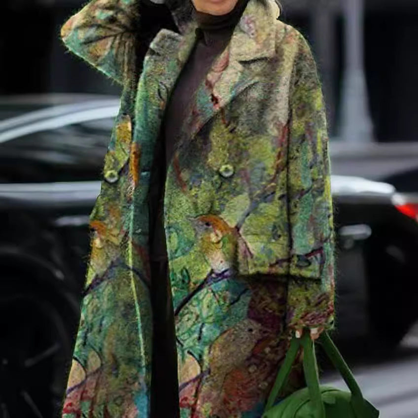 Robe maxi à fleurs pour femmes avec un élégant col à revers et un ourlet évasé Chic und Stil