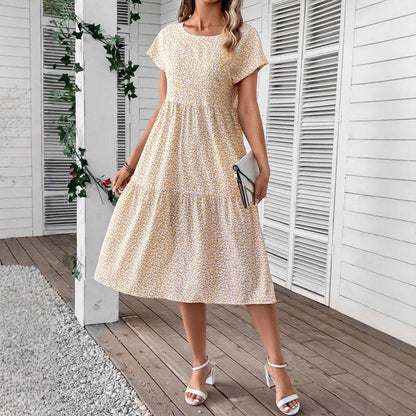 Femme loisir chemisier floral robe midi Chic und Stil