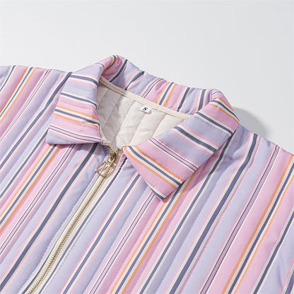 Dames cardigan matelassé avec motif rayé à la mode Chic und Stil