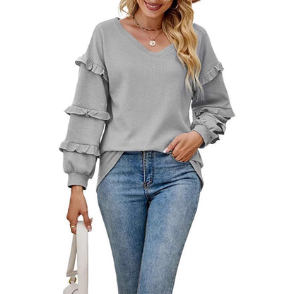Sweatshirt femme à détails en volants Chic und Stil