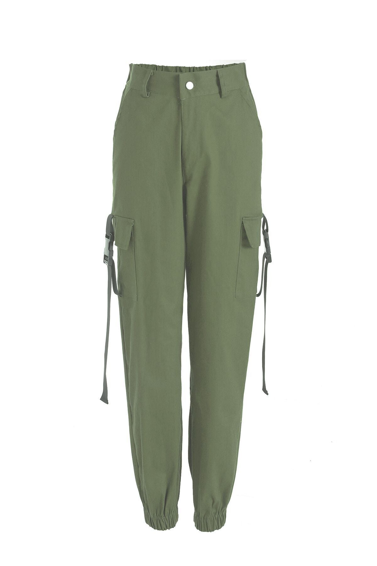 Women's cargo pants with elastic waistband and practical side pockets Chic and Style