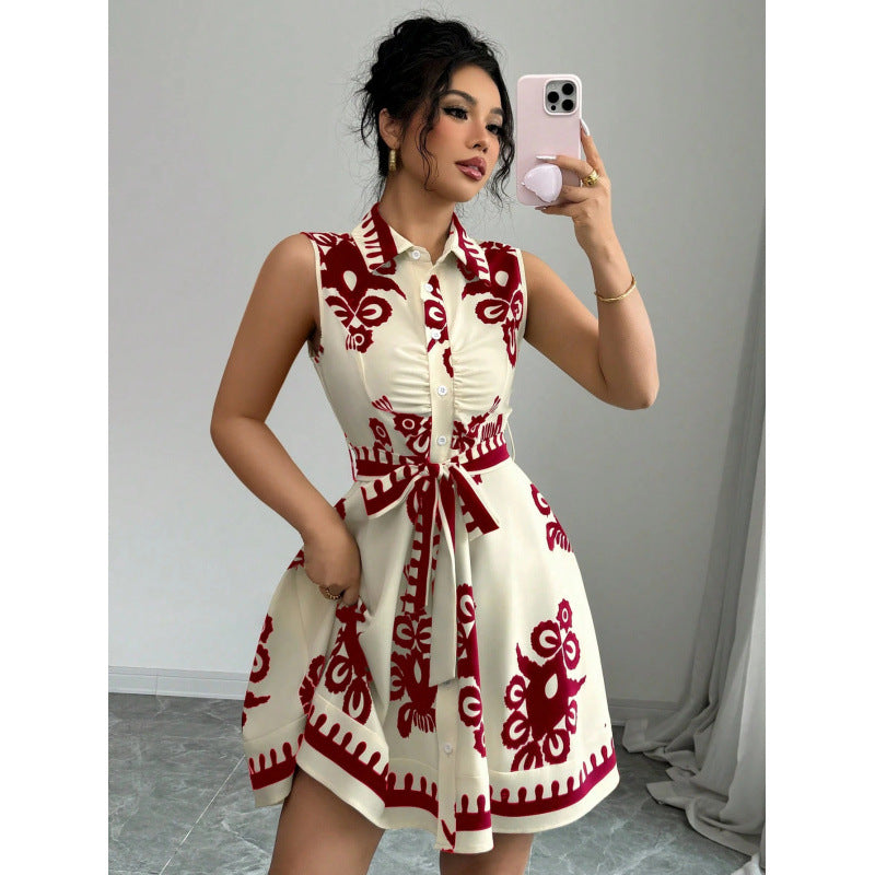 Robe chemise pour femmes avec ceinture à nouer Chic und Stil