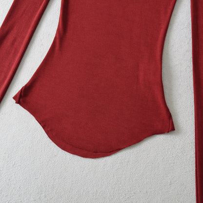 Chemisier à manches longues pour femmes avec un col rond élégant et une coupe cintrée Chic und Stil