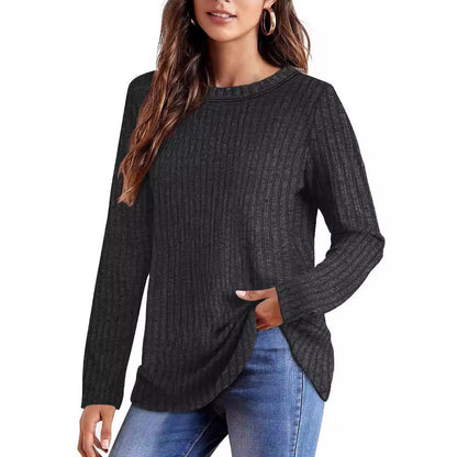Chemise à manches longues décontractée pour femmes avec structure côtelée Chic und Stil