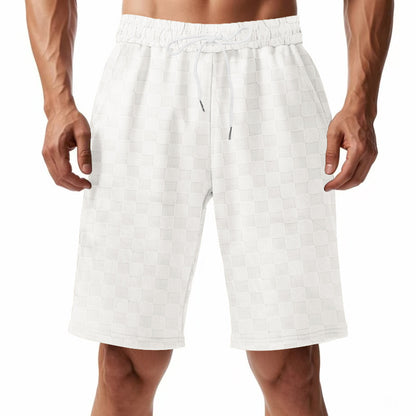 Shorts de plage décontractés pour hommes avec taille élastique et motif à carreaux moderne Chic und Stil
