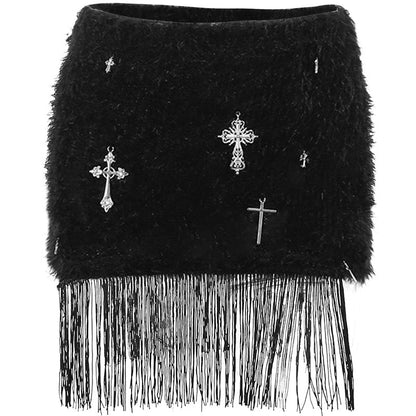 Jupe mini pour femme avec détail à franges Chic und Stil