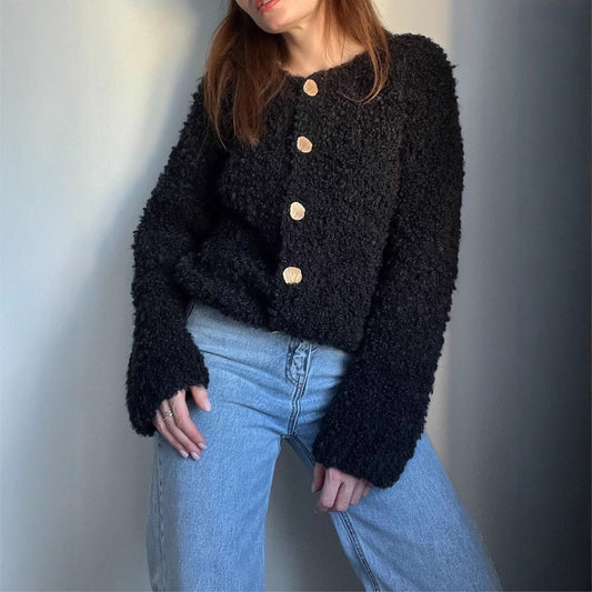 Dames cardigan douillet avec design à boutons Chic und Stil