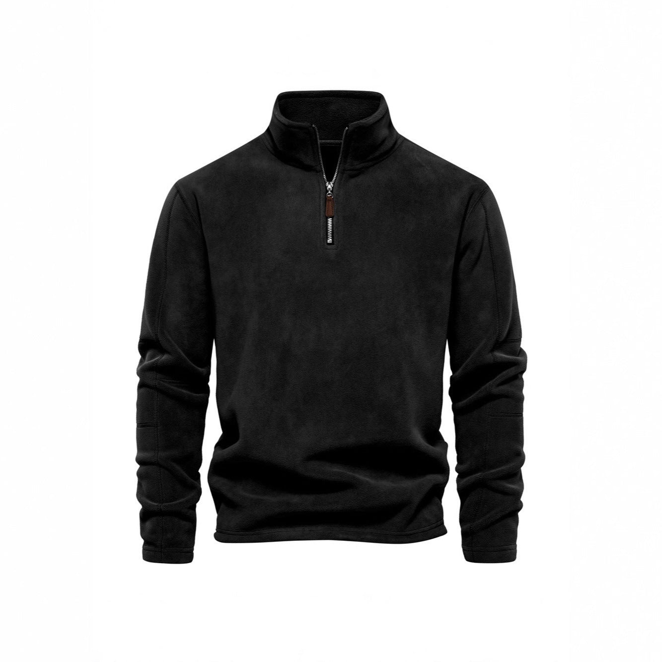 Men's Fleece Pullover with practical zip elements and high collar Chic and Style