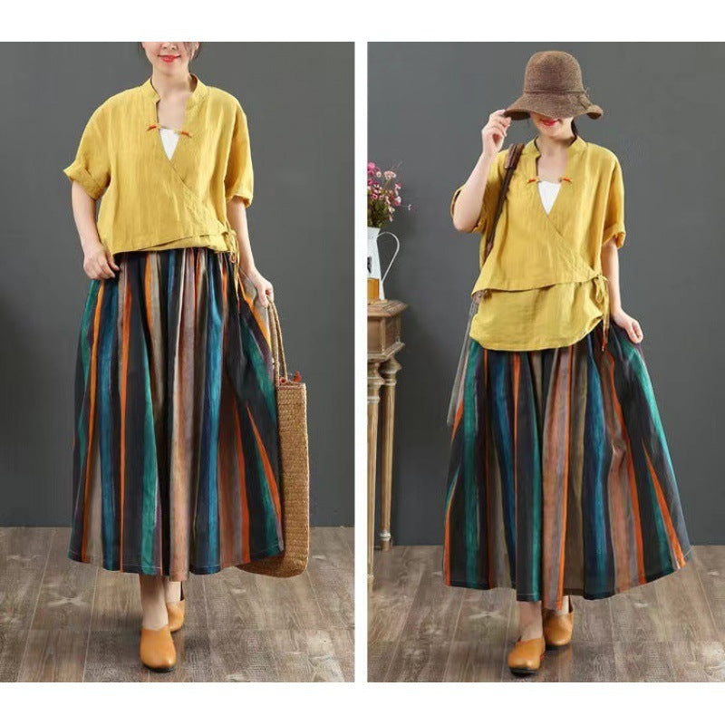 Jupe maxi femme avec motif rayé coloré Chic und Stil