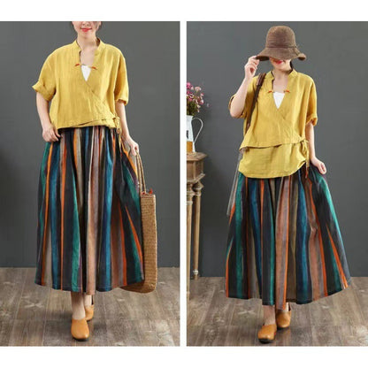 Jupe maxi femme avec motif rayé coloré Chic und Stil