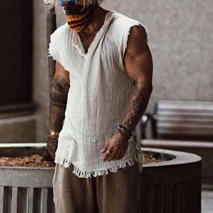 Chemise décontractée pour hommes avec décolleté en V et ourlet effiloché Chic und Stil