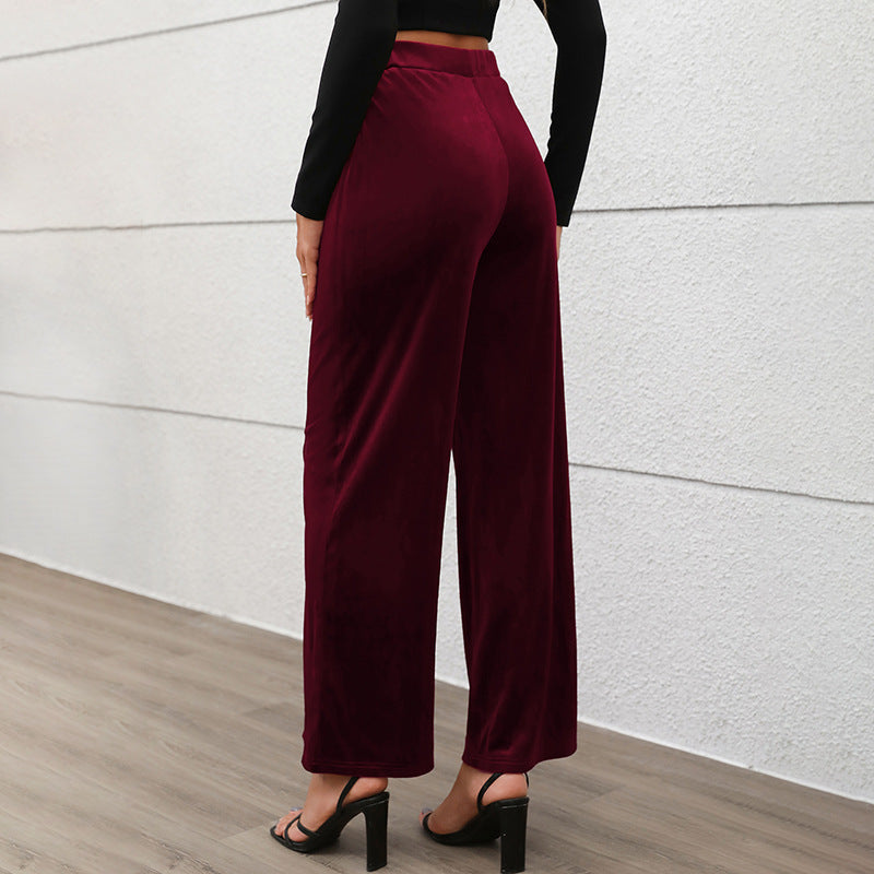Women Velvet Wide Pants Chic and Style