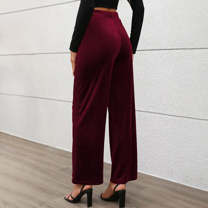 Women Velvet Wide Pants Chic and Style
