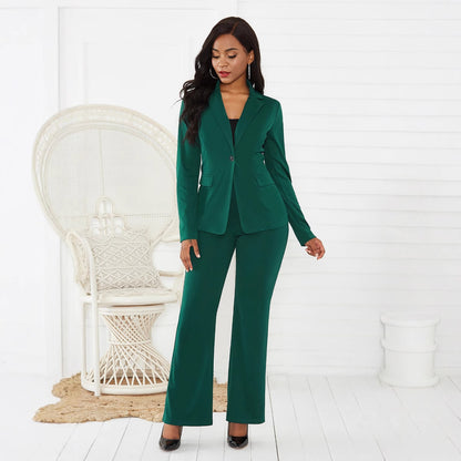 Women Elegant blazer-pants set with fitted cut and narrow legs Chic and Style