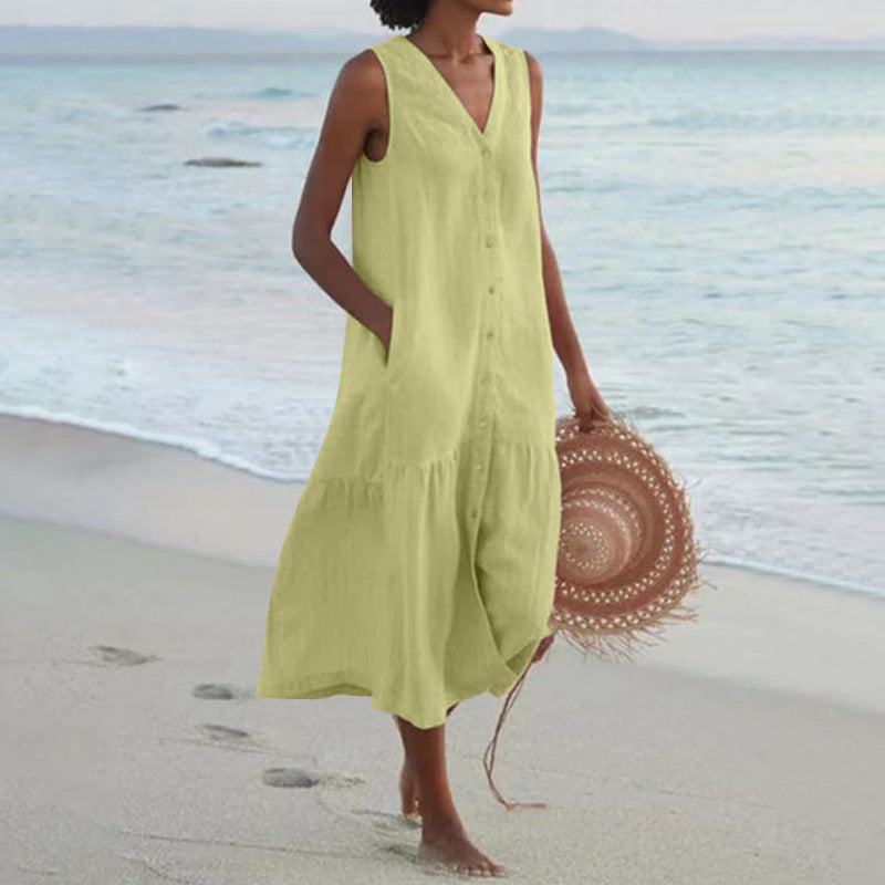 Dames robe en lin estivale Chic und Stil