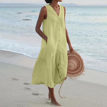 Dames robe en lin estivale Chic und Stil