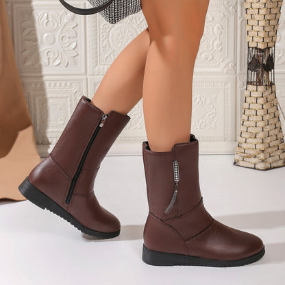 Bottes féminines tendance avec fermeture éclair élégante et semelle confortable Chic und Stil