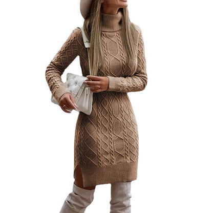 Robe en tricot pour dames avec col roulé Chic und Stil