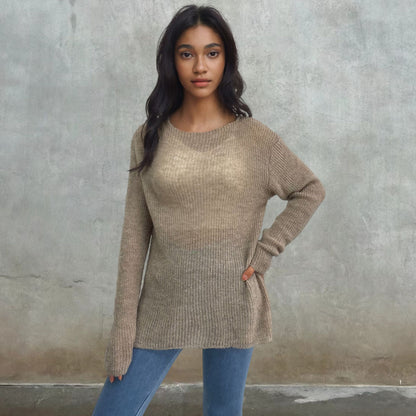 Dames pull léger en tricot transparent Chic und Stil