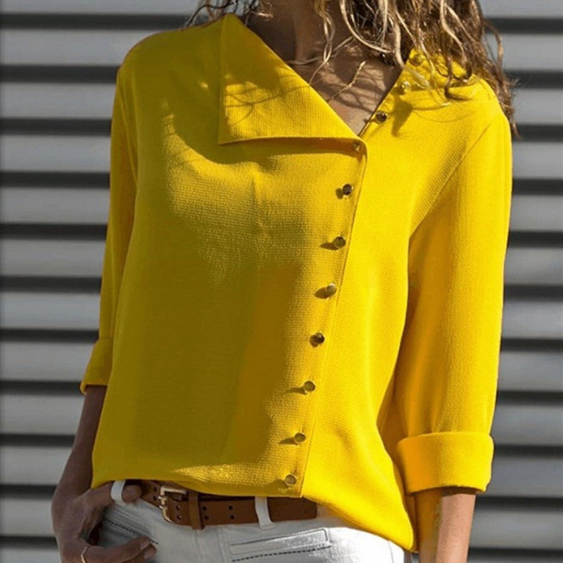Dames Boutonné Détente Fit Blouse Chic und Stil