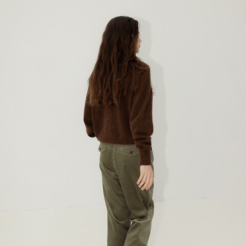 Dames Cozy Gilet en tricot avec col élégant et détails de boutons Chic und Stil