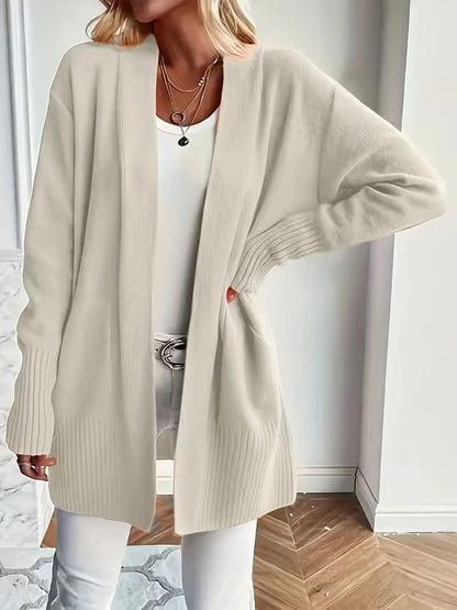 Dames cardigan décontracté à coupe ouverte et poches latérales Chic und Stil