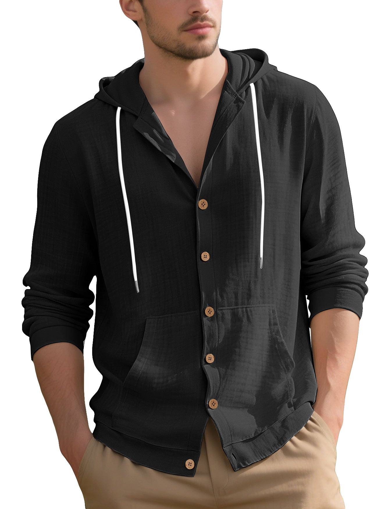 Elegant casual jacket for men with hood and practical pockets Chic and Style