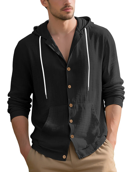 Elegant casual jacket for men with hood and practical pockets Chic and Style