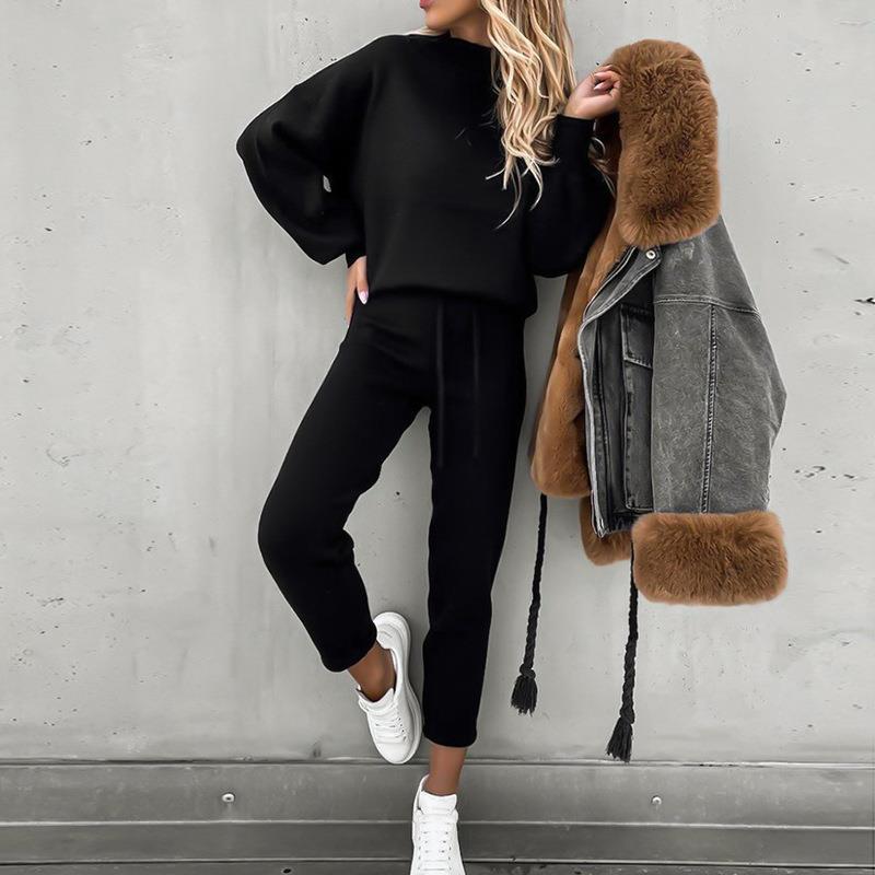 Ensemble de pull décontracté et élégant pour femmes avec col montant Chic und Stil