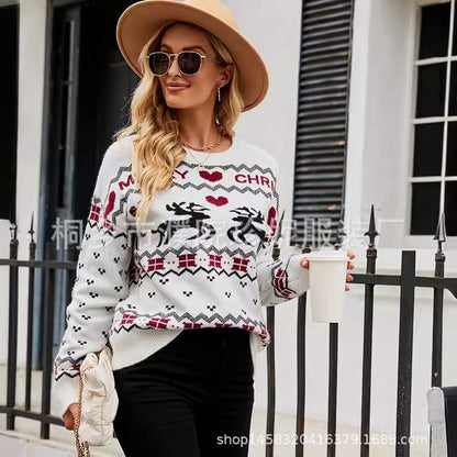 Pulls de Noël pour femmes avec un motif de renne festif et un design tricot moderne Chic und Stil