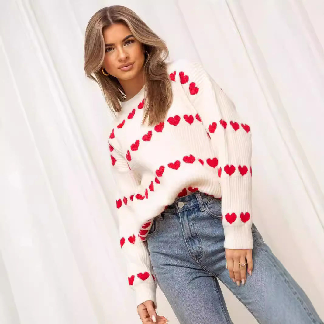 Pull confortable pour femmes avec motif en forme de cœur Chic und Stil