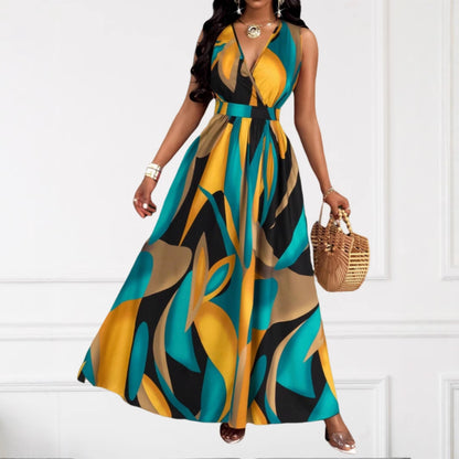 Robe maxi élégante à décolleté en V Chic und Stil