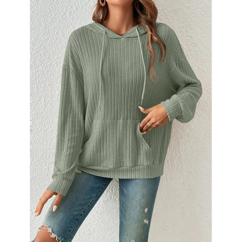 Pull à capuche décontracté pour femmes avec design côtelé Chic und Stil