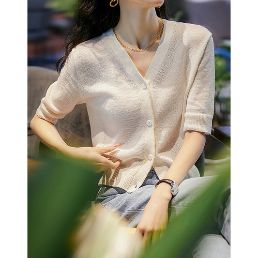 Gilet tricot à manches courtes pour femmes Chic und Stil