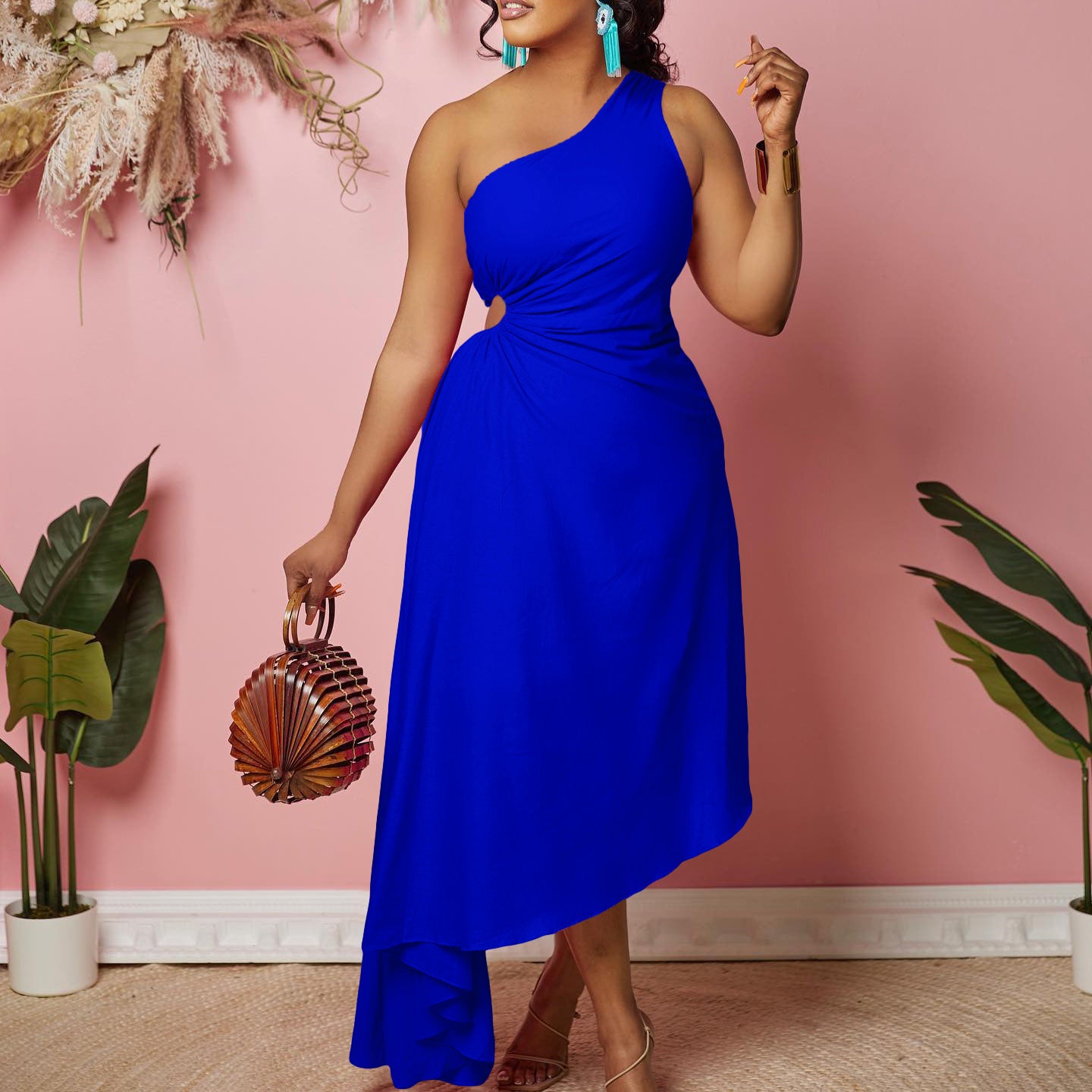Robe de soirée asymétrique pour femme avec ourlet plissé Chic und Stil