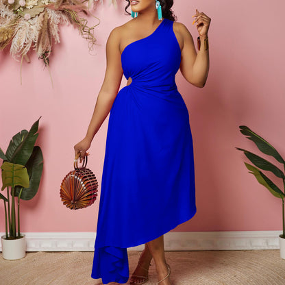 Robe de soirée asymétrique pour femme avec ourlet plissé Chic und Stil