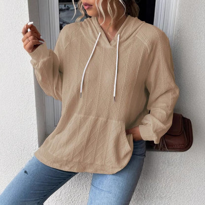 Pull à capuche texturé confortable pour femmes Chic und Stil