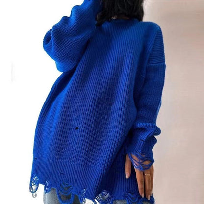 Robe en tricot pour femmes avec coupe décontractée et détails usés Chic und Stil